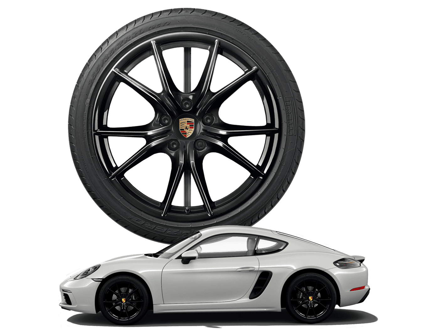 20-inch Carrera S, painted in black (satin-gloss)